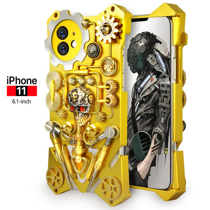 Etui na iPhone w stylu Cyberpunk z Mechanic Skull
