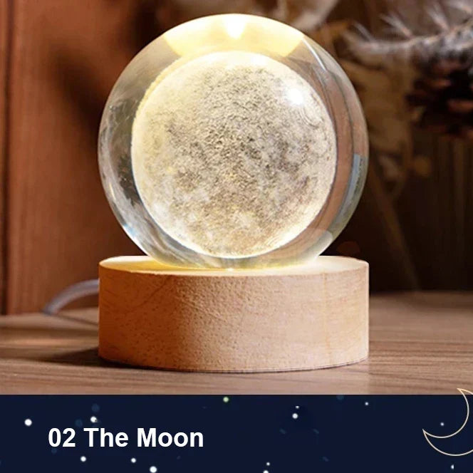 Astranova Galaxy Night Light | LED Kryształowa Kula z Wzorem Drogi Mlecznej | Ciepłe Białe Światło | Kreatywny Prezent dla Dzieci i Dorosłych