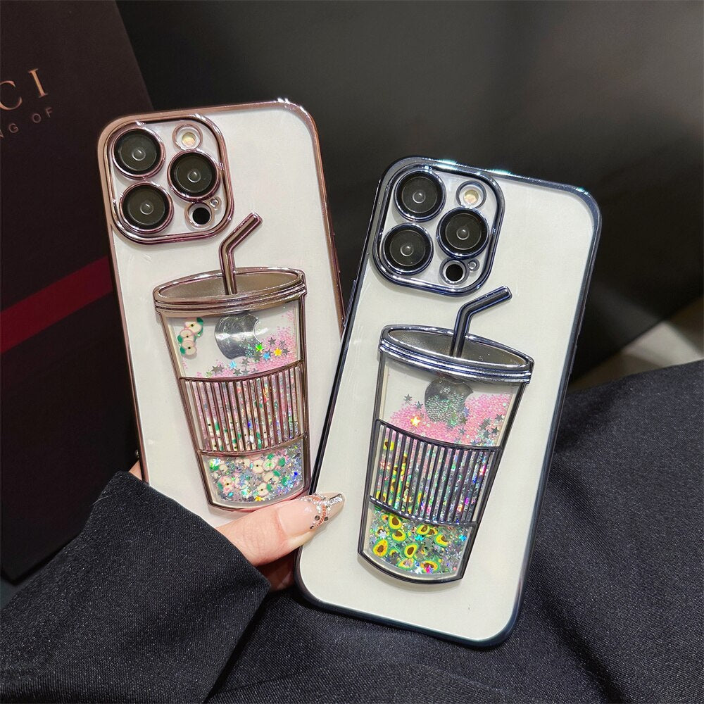 Etui na iPhone Glitter Star Drink Cup