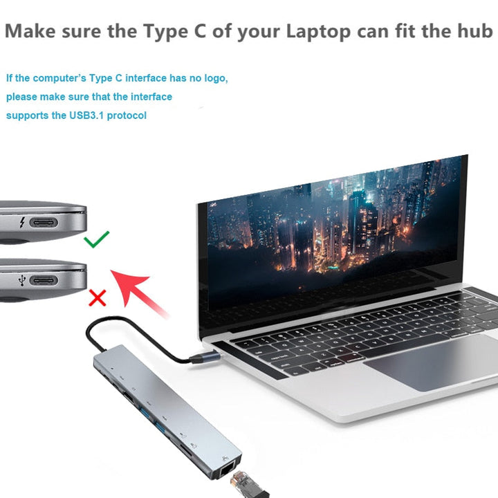 Hub Thunderbolt 3 USB-C z HDMI, PD, SD/TF dla MacBook Air M1 i iPad Pro