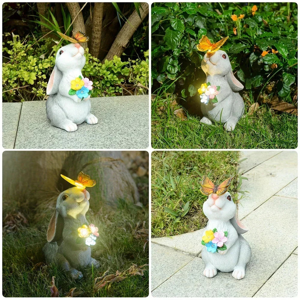 Lampa ogrodowa Motyl i Kwiat Królik