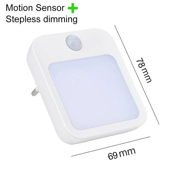 Sensilux Mini LED Nocna Lampa | Z Czujnikiem Ruchu | Ciepła i Zimna Biała | Do Korytarza, Sypialni i Łazienki