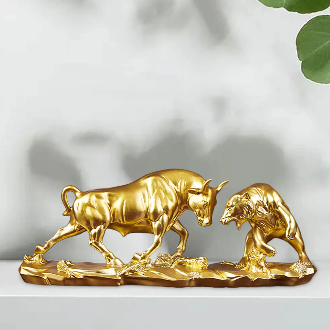 Figurka Feng Shui Niedźwiedzia i Byka, Figura Byka, Kolekcja Rzeźb Zwierząt Krowy