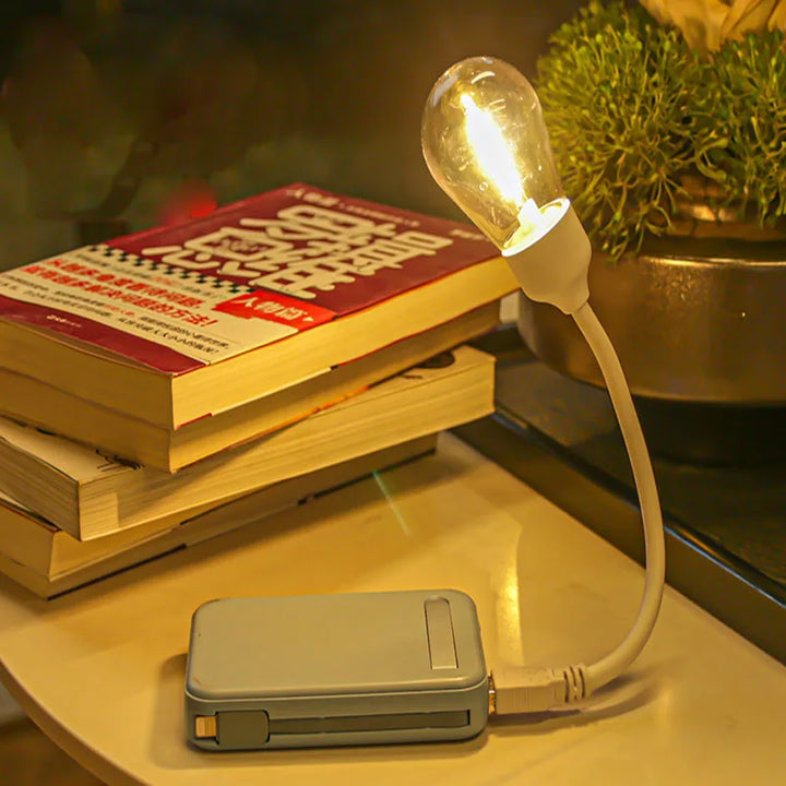 USB LED Obracająca się Lampka Nocna – Elastyczna Lampka do Czytania w Ruchu |