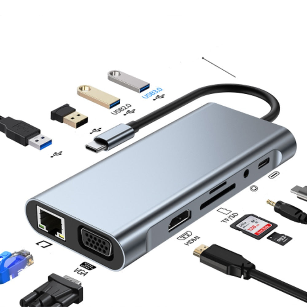 Hub Thunderbolt 3 USB-C z HDMI, PD, SD/TF dla MacBook Air M1 i iPad Pro