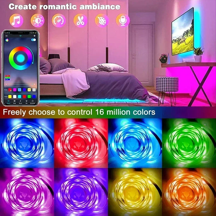RGB 5050 Taśma LED z Pilotem i Kontrolą Aplikacji - Zasilanie USB