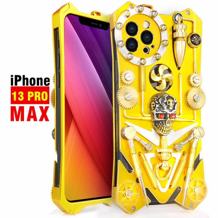 Mechaniczna Czaszka w Stylu Cyberpunk - Etui na iPhone