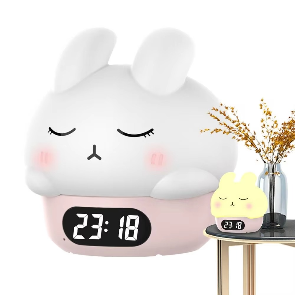 Bunny Cyfrowy Zegar Alarmowy z Trenerem Snu i Nocną Lampką