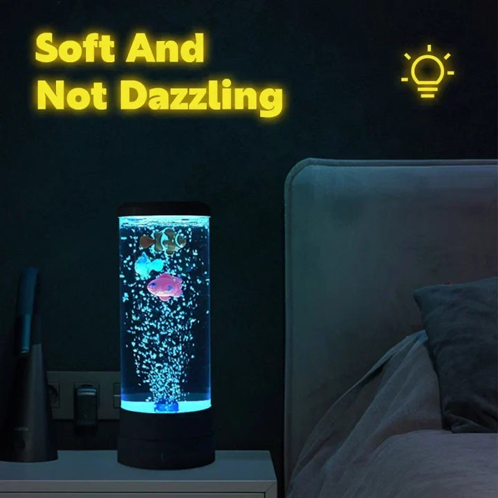 Symulowana kolorowa lampa LED duża ryba bąbelkowa światło akwarium USB nocna lampa do domu biurka sypialni salonu