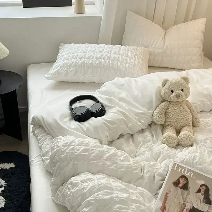 ChicParis | Zestaw pościeli Seersucker – Lekka, miękka i elegancka pościel w stylu francuskim