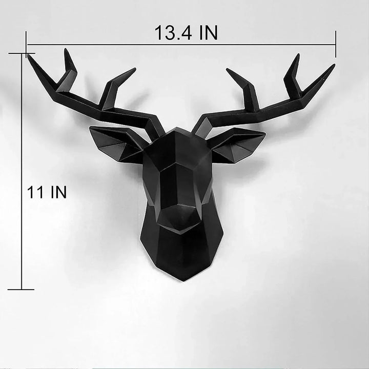 Rzeźba głowy jelenia 3D, geometryczna żywica, dekoracja ścienna z głową zwierzęcia, nowoczesny wystrój wnętrz, luksusowa dekoracja ścienna
