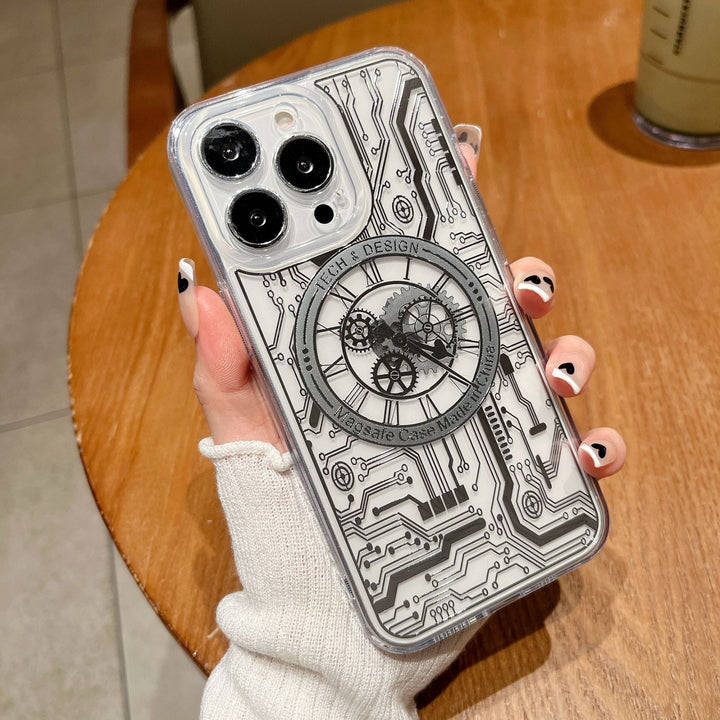 Przezroczysta Obudowa Mechanicznego Zegara Magsafe do iPhone&
