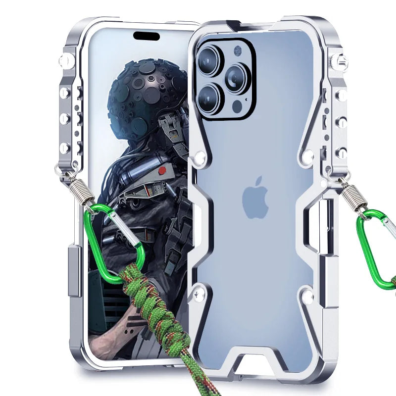 Taktyczna Obudowa iPhone z Odpornością na Wstrząsy i Aluminiową Ramą