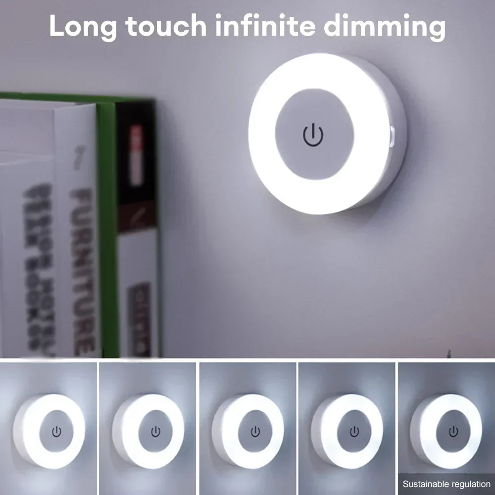 LUMORA Dotykowa Lampa Nocna LED | Ładowana przez USB | Magnetyczna i Bezstopniowo Przyciemniana | Ciepłe i Zimne Światło