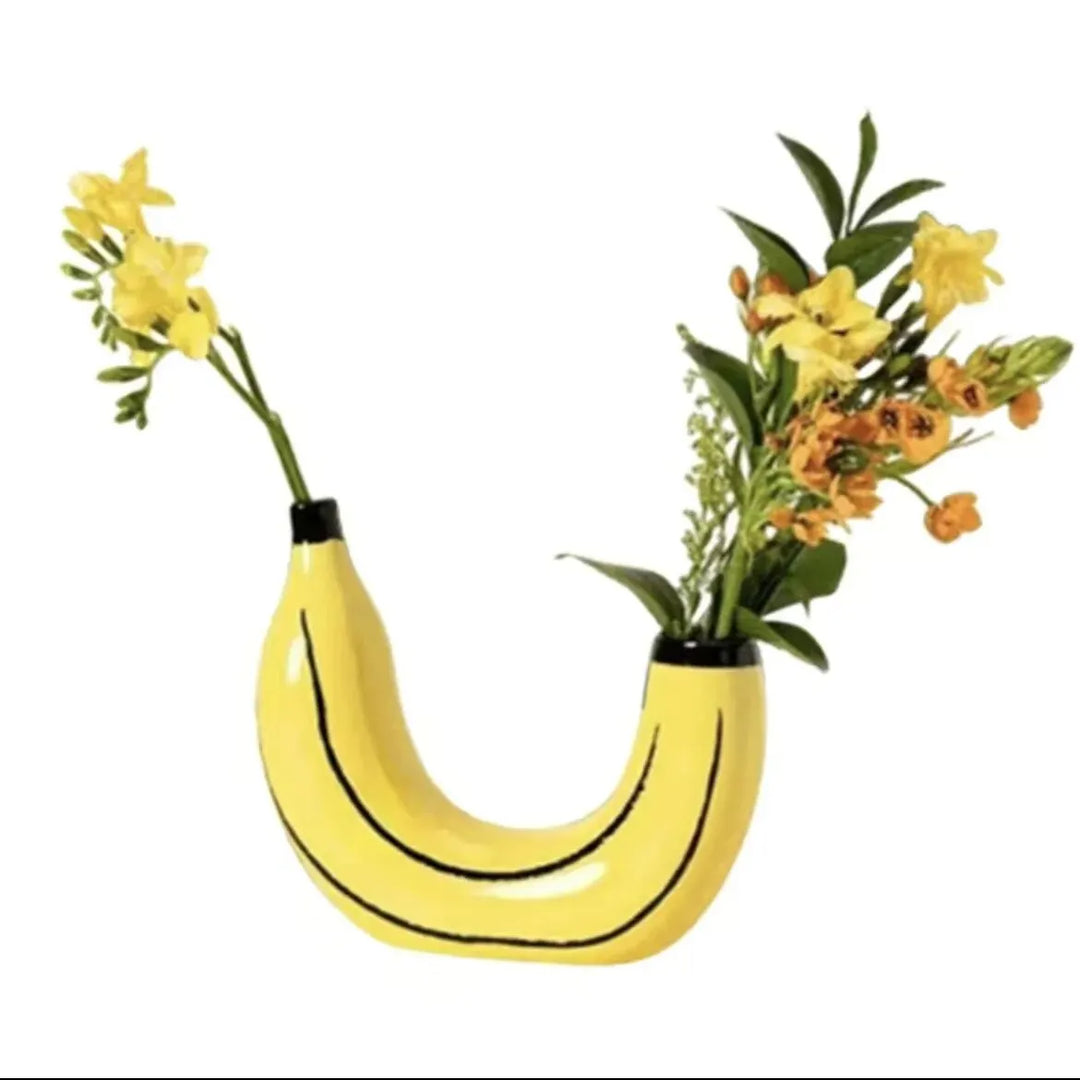 Wazon bananowy, wazon na kwiaty z żywicy, uroczy kształt banana, dekoracyjny wazon na stół do aranżacji kwiatowych, salon, sypialnia, dekoracja domu