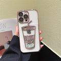 Etui na iPhone z Kubkiem Napojów w Brokacie