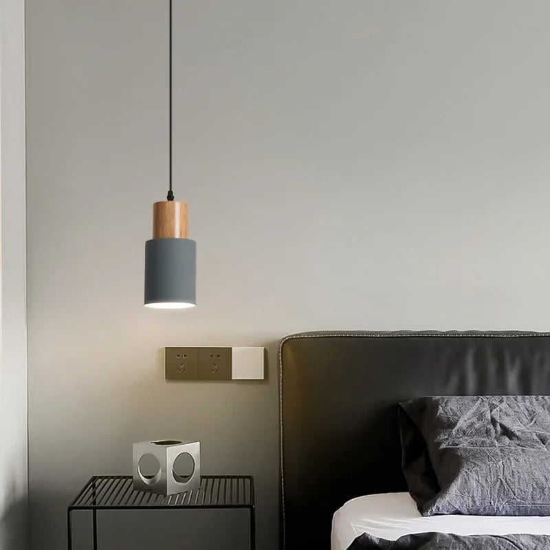 Nowoczesne Wiszące Lampy LED Nordic z Metalu i Drewna - Lampy do Jadalni i Kuchni