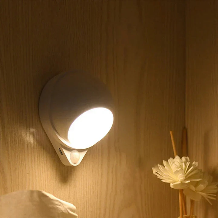Inteligentna LED Lampa Nocna GlowMate 360 | Obrót 360° | Czujnik Ruchu | Ładowanie przez USB