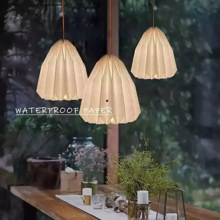 Elegancka lampa papierowa inspirowana origami
