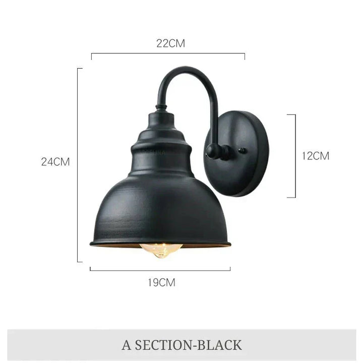 Wodoodporna Retro Zewnętrzna Lampa Ścienna do Ogrodu: Lampka Ścienna z Żelaza w Stylu Vintage do Korytarza, Schodów, Dziedzińca, Balkonu, Wilii