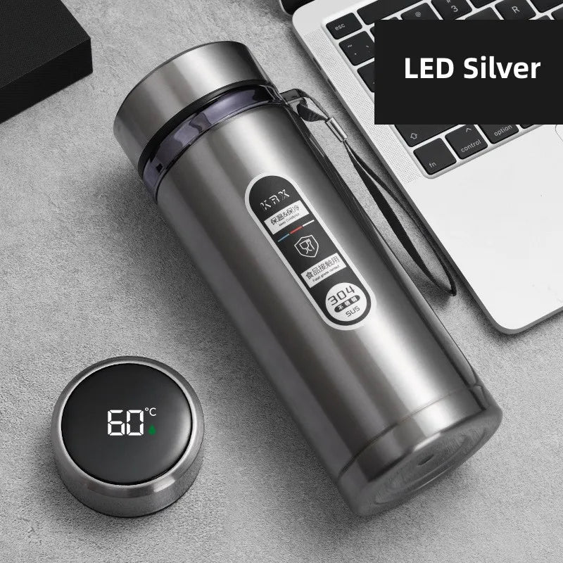 800ml-1L Termos ze Stali Nierdzewnej – Przenośny Flask z Wyświetlaczem Temperatury LED