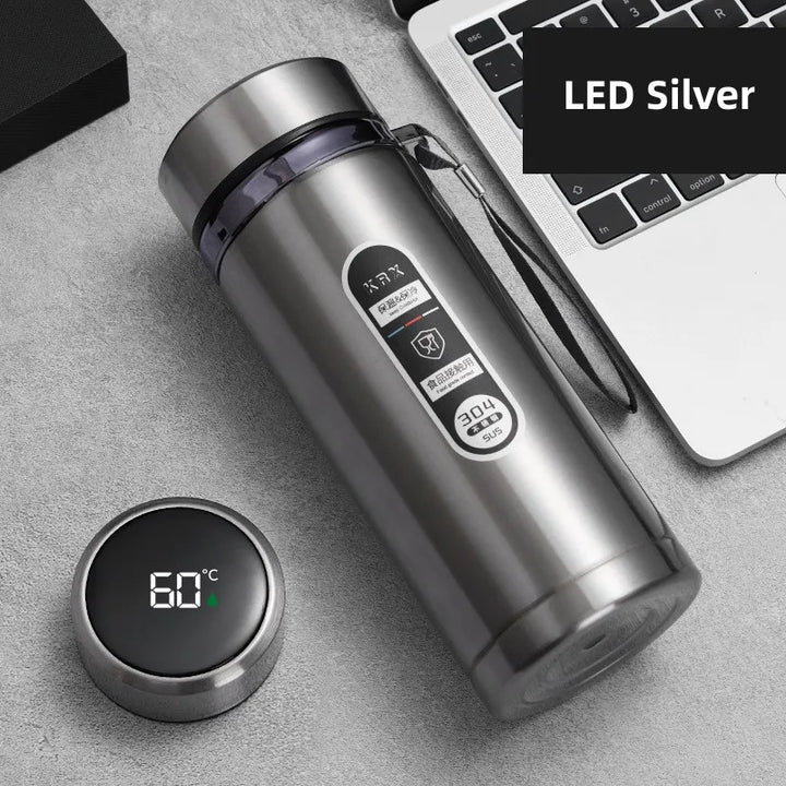 800ml-1L Termos ze Stali Nierdzewnej – Przenośny Flask z Wyświetlaczem Temperatury LED
