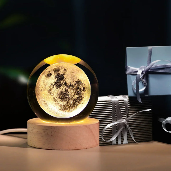Astranova Galaxy Night Light | LED Kryształowa Kula z Wzorem Drogi Mlecznej | Ciepłe Białe Światło | Kreatywny Prezent dla Dzieci i Dorosłych