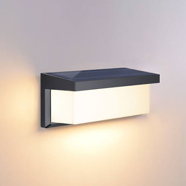 Nowoczesna Minimalistyczna Prostokątna Lampa LED Solarna PC na Zewnątrz do Oświetlenia Patio