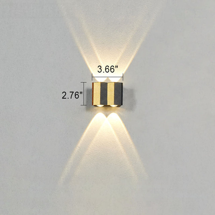 Nowoczesna Luksusowa Złota Aluminiowa Zewnętrzna Wodoodporna Lampa LED na Ścianę na Taras