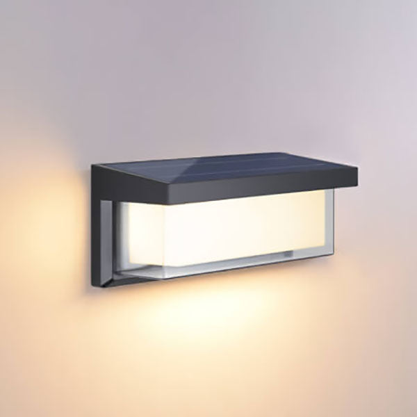 Nowoczesna Minimalistyczna Prostokątna Lampa LED Solarna PC na Zewnątrz do Oświetlenia Patio