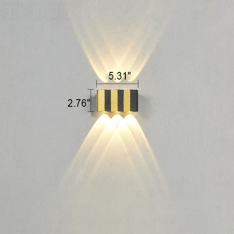 Nowoczesna Luksusowa Złota Aluminiowa Zewnętrzna Wodoodporna Lampa LED na Ścianę na Taras