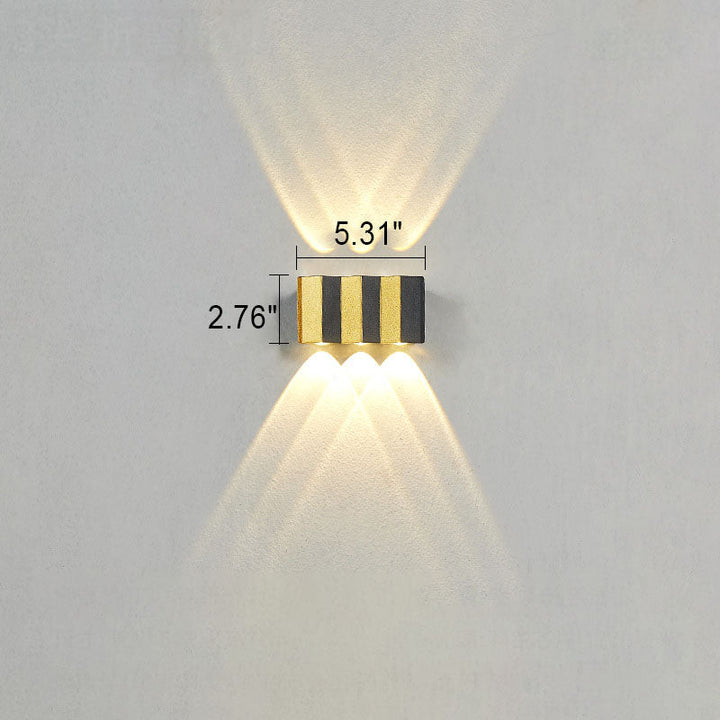 Nowoczesna Luksusowa Złota Aluminiowa Zewnętrzna Wodoodporna Lampa LED na Ścianę na Taras