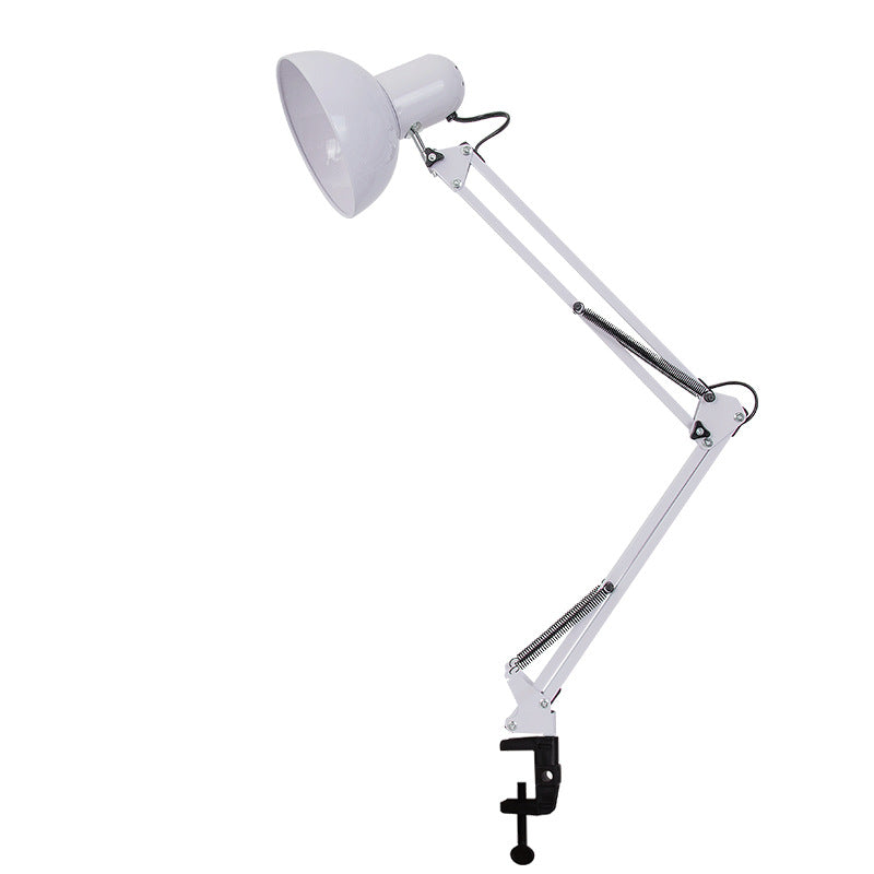 Nowoczesna minimalistyczna lampa stołowa z regulowanym ramieniem i klipsem wykonana z ABS z 1 źródłem światła do sypialni