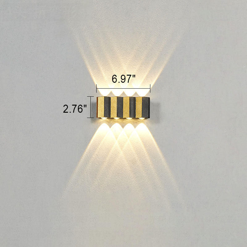 Nowoczesna Luksusowa Złota Aluminiowa Zewnętrzna Wodoodporna Lampa LED na Ścianę na Taras