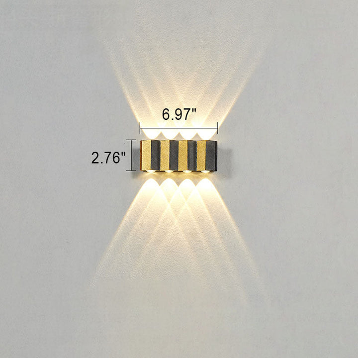 Nowoczesna Luksusowa Złota Aluminiowa Zewnętrzna Wodoodporna Lampa LED na Ścianę na Taras