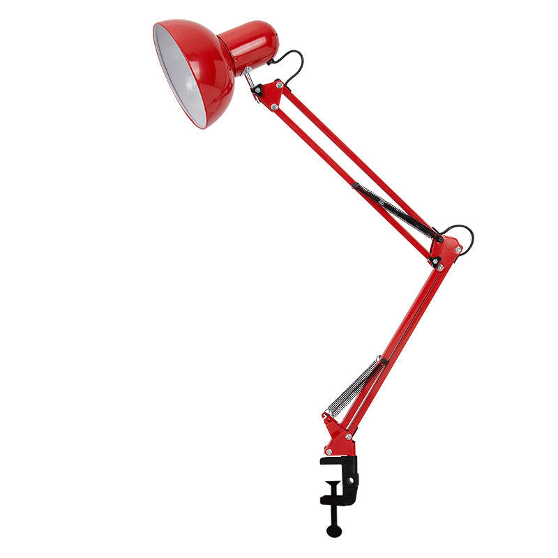 Nowoczesna minimalistyczna lampa stołowa z regulowanym ramieniem i klipsem wykonana z ABS z 1 źródłem światła do sypialni