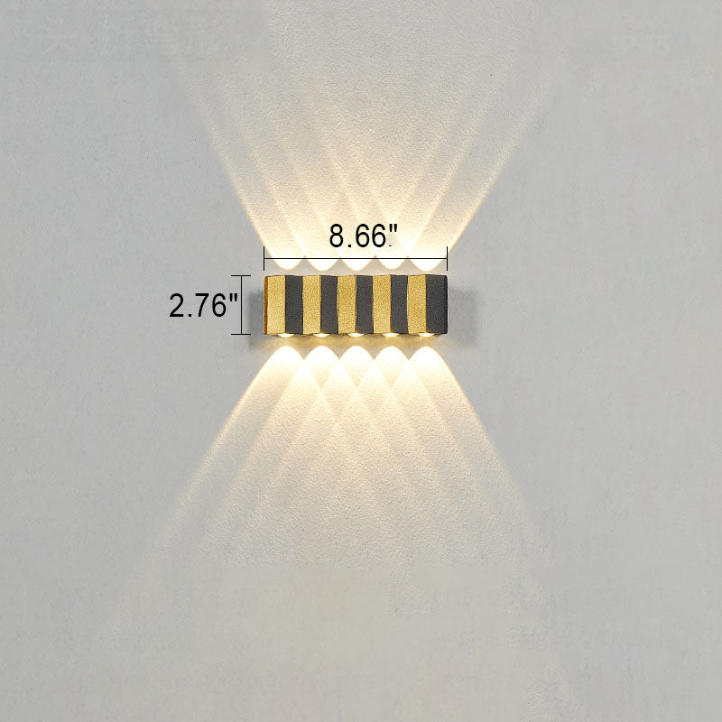 Nowoczesna Luksusowa Złota Aluminiowa Zewnętrzna Wodoodporna Lampa LED na Ścianę na Taras