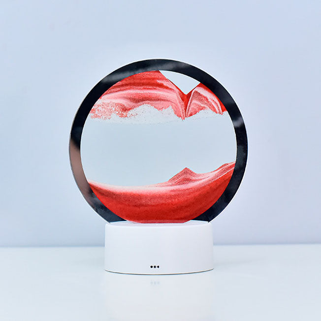 Kreatywna Okrągła Klepsydra z Piaskiem 3D LED Lampka Nocna