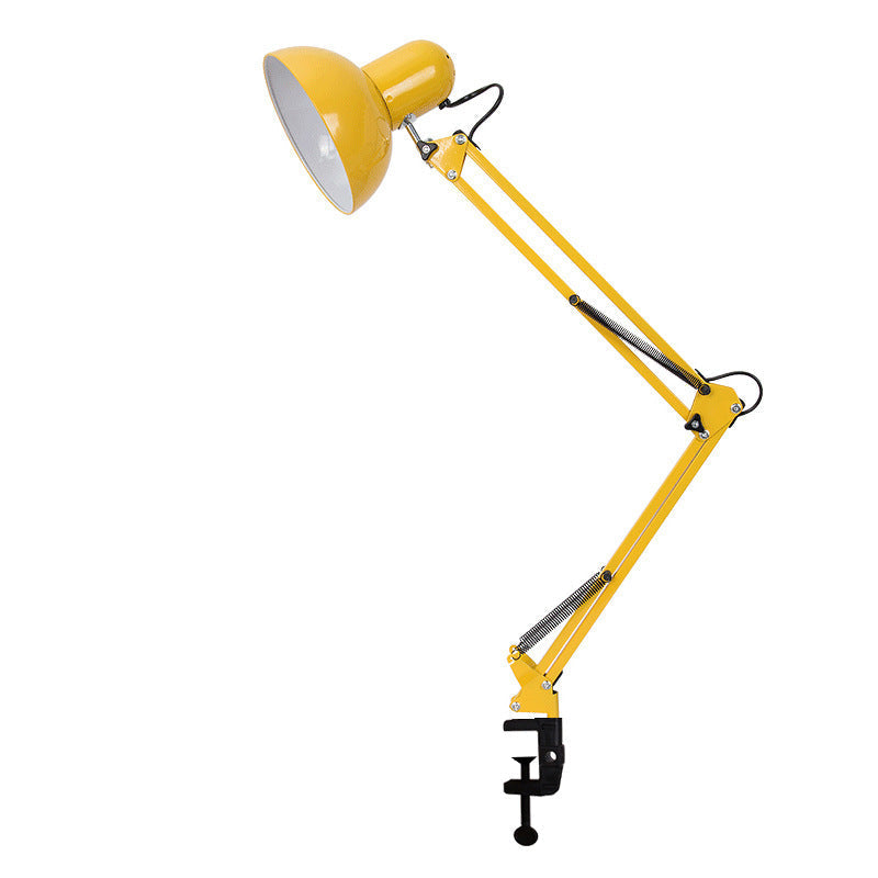 Nowoczesna minimalistyczna lampa stołowa z regulowanym ramieniem i klipsem wykonana z ABS z 1 źródłem światła do sypialni