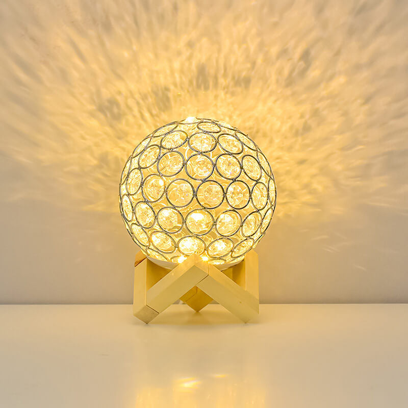 Nowoczesna minimalistyczna okrągła lampa biurkowa LED z możliwością ładowania przez USB