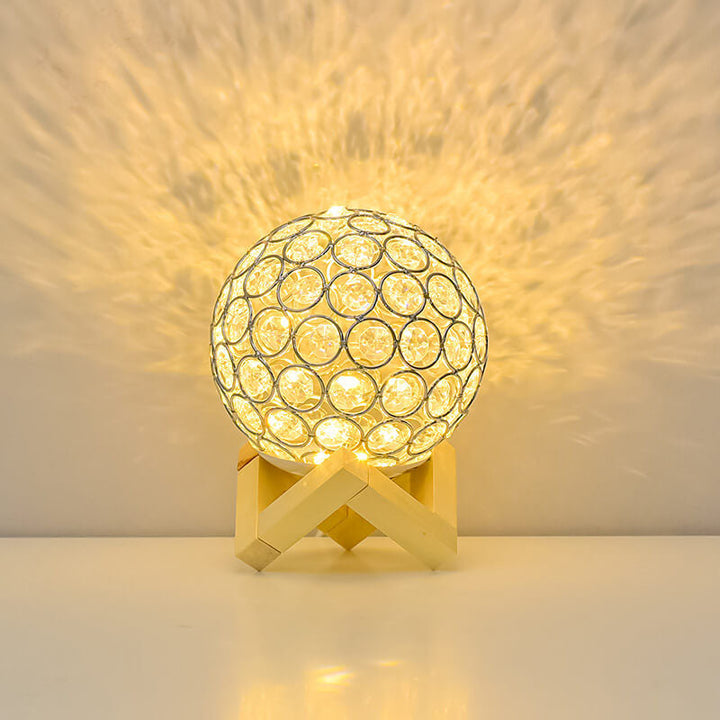 Nowoczesna minimalistyczna okrągła lampa biurkowa LED z możliwością ładowania przez USB