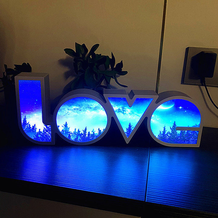 Nowoczesna lampa stołowa LED w kształcie liter PS LOVE, wodoodporna, w stylu Art Deco do sypialni