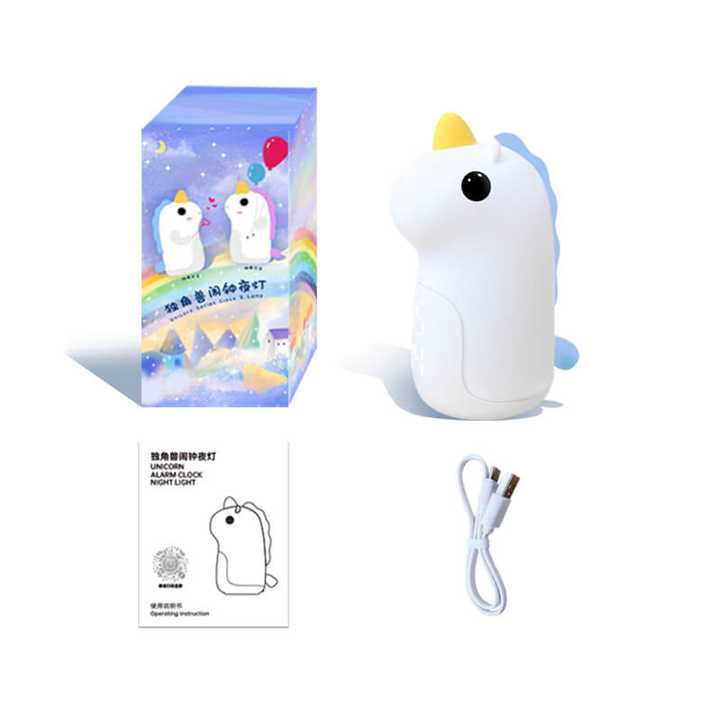 Unilora DreamLight Zegar Budzik | Design jednorożca | Timer i LED Nocna Lampa | Dekoracja do Pokoju Dziecięcego