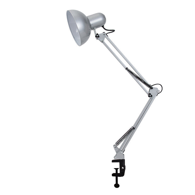 Nowoczesna minimalistyczna lampa stołowa z regulowanym ramieniem i klipsem wykonana z ABS z 1 źródłem światła do sypialni
