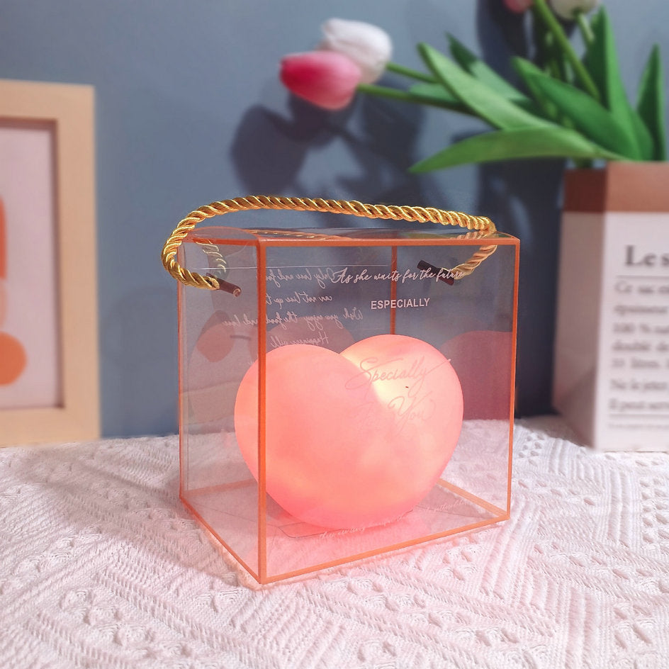 LuvSphere Silikonowa Lampka LED na Noc | W Kształcie Serca | Lampa Stołowa | Ciepłe Światło Nastrojowe | Dekoracyjna