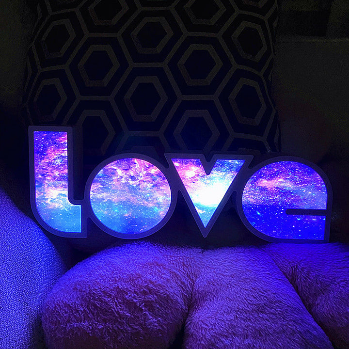 Nowoczesna lampa stołowa LED w kształcie liter PS LOVE, wodoodporna, w stylu Art Deco do sypialni