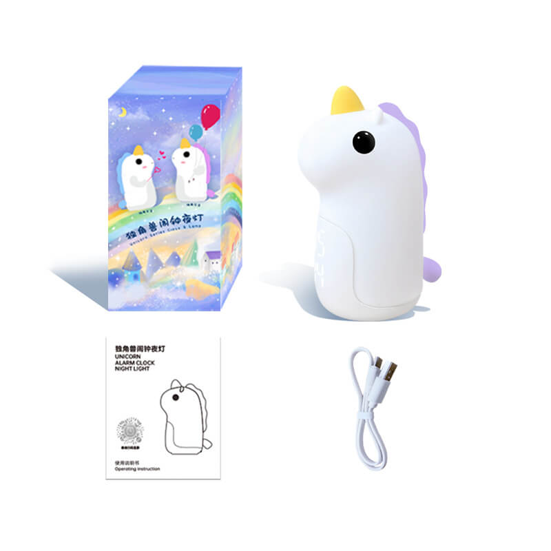 Unilora DreamLight Zegar Budzik | Design jednorożca | Timer i LED Nocna Lampa | Dekoracja do Pokoju Dziecięcego
