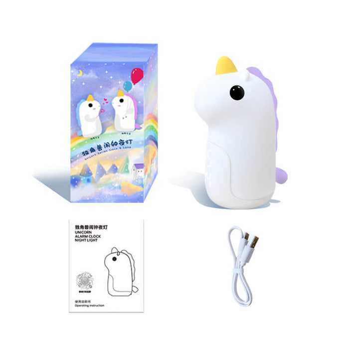 Unilora DreamLight Zegar Budzik | Design jednorożca | Timer i LED Nocna Lampa | Dekoracja do Pokoju Dziecięcego