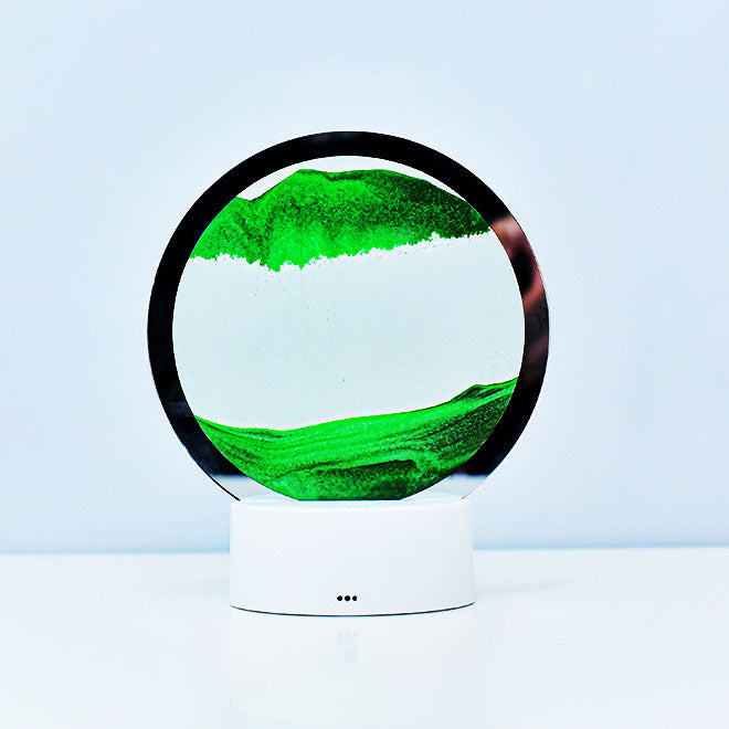 Kreatywna Okrągła Klepsydra z Piaskiem 3D LED Lampka Nocna