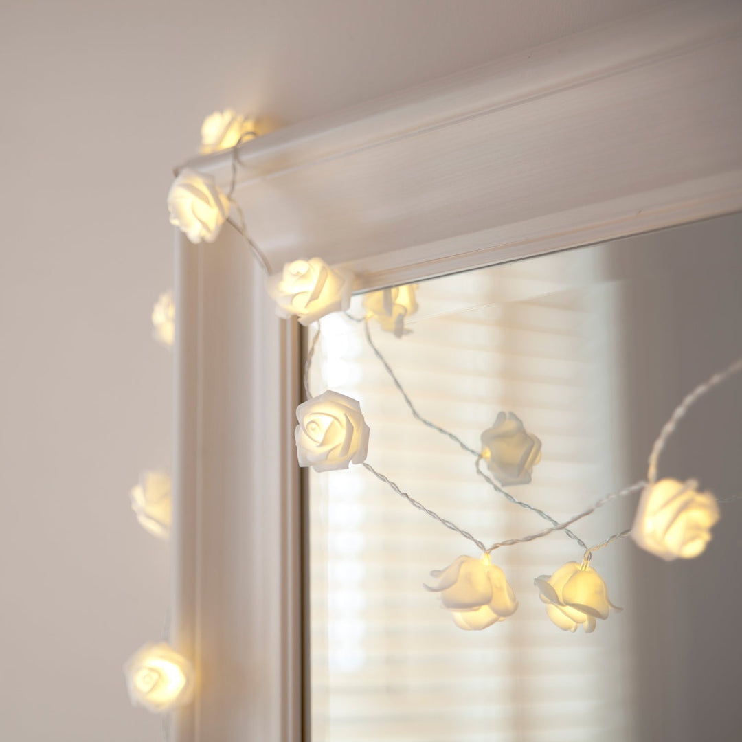 30 LED Różowych Światełek Wróżkowych ciepła biel
